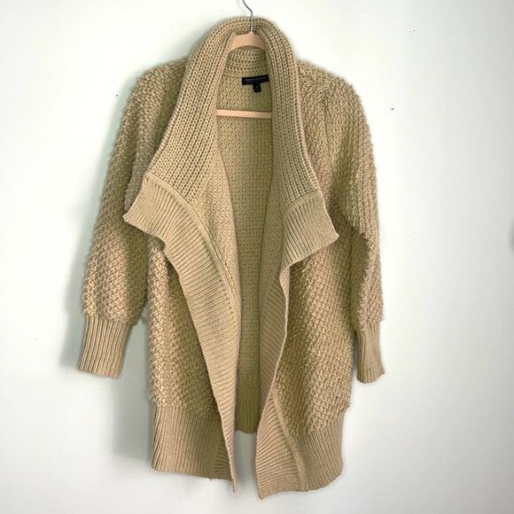 Banana Republic wool alpaca blend long line open front heavy weight cardigan M - Picture 2 of 10